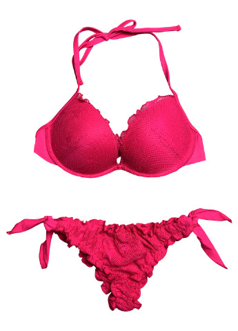 Розовый летний купальник раздельный, бикини, халтер Tezenis