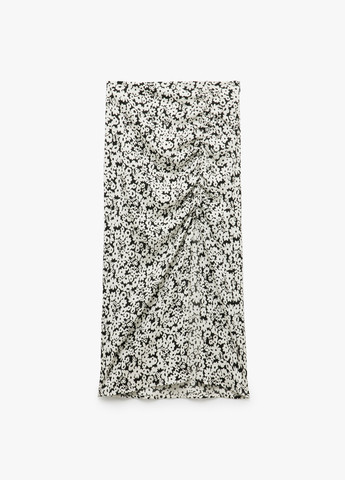 Черно-белая кэжуал цветочной расцветки юбка KOTON