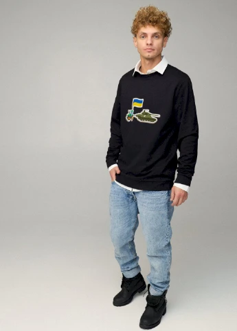 Чорний свитшот мужской oversize /no flis/ YAPPI малюнок (254557380)