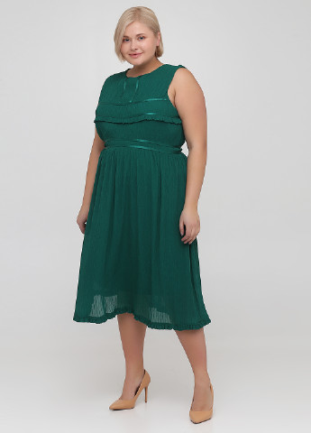 Зеленое коктейльное платье клеш, плиссированное Reserved