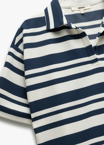 Цветная женская футболка-поло KOTON в полоску