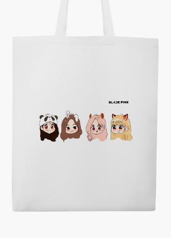 Еко сумка шоппер біла Блек Пінк (BlackPink) (9227-1340-WT-2) екосумка шопер 41*35 см MobiPrint (219111104)