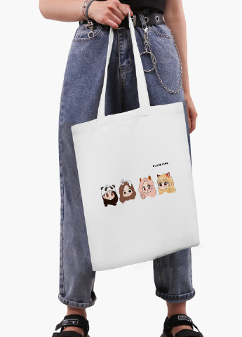 Еко сумка шоппер біла Блек Пінк (BlackPink) (9227-1340-WT-2) екосумка шопер 41*35 см MobiPrint (219111104)