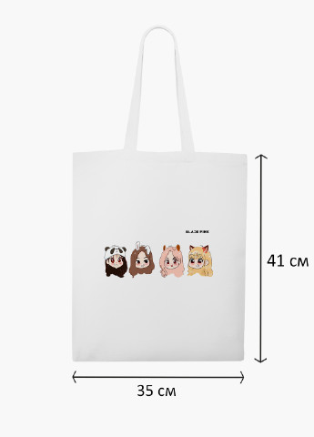 Еко сумка шоппер біла Блек Пінк (BlackPink) (9227-1340-WT-2) екосумка шопер 41*35 см MobiPrint (219111104)