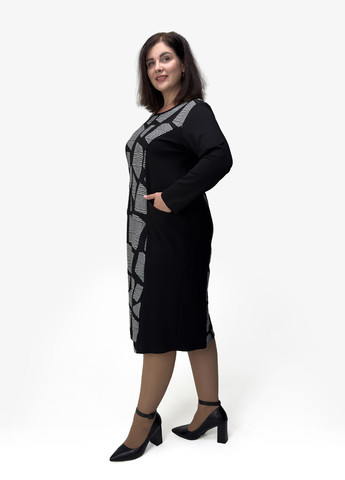 Черное кэжуал платье футляр Hookk Design с животным (анималистичным) принтом
