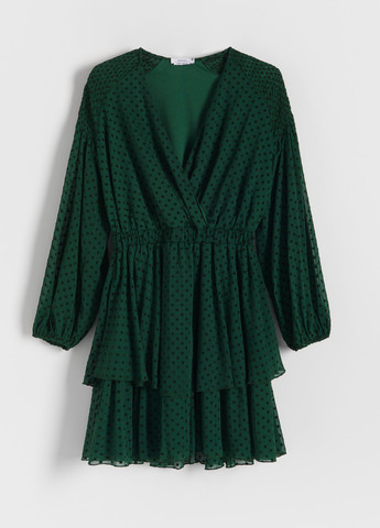 Зеленое кэжуал платье Reserved в горошек