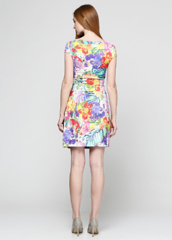 Комбинированное кэжуал платье футляр Sassofono с цветочным принтом