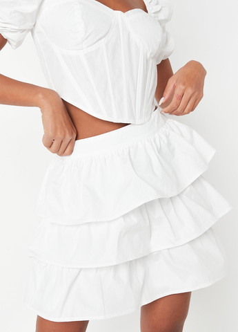 Белая кэжуал однотонная юбка Missguided клешированная