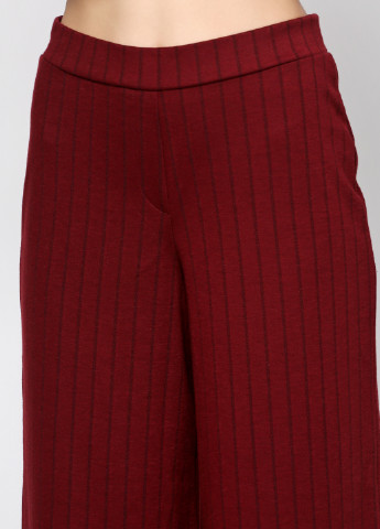 Бордовые кэжуал демисезонные прямые брюки Zara