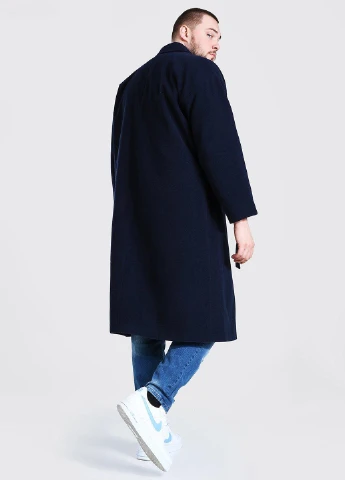 Темно-синє демісезонне Пальто однобортне Boohoo