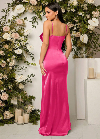 Малиновое вечернее, праздничный платье SHEIN однотонное