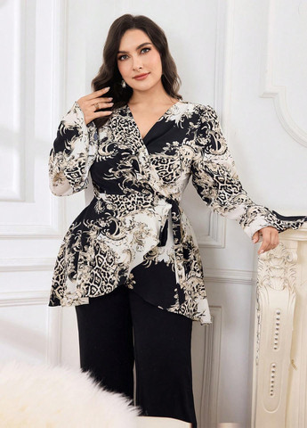 Комбінований демісезонний комплект (блуза, штани) SHEIN