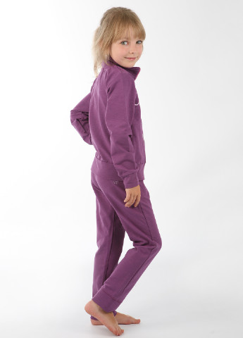Фиолетовый демисезонный костюм (кофта, брюки) брючный Фламинго