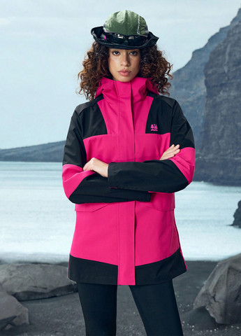 Фуксиновая демисезонная куртка SHEIN