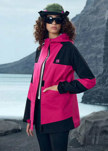 Фуксиновая демисезонная куртка SHEIN