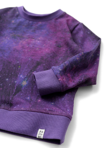 ArDoMi свитшот космос фиолетовый кэжуал хлопок, трикотаж, кулир