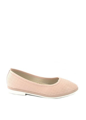 Женские балетки | пудровые однотонные перфорация искусственная кожа (321828240)
