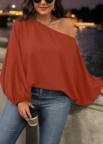 Терракотовая блуза SHEIN