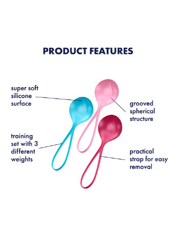 Вагинальные шарики, набор 3 шт Strengthening Balls 62-82-98гр (Германия) Satisfyer (253910135)