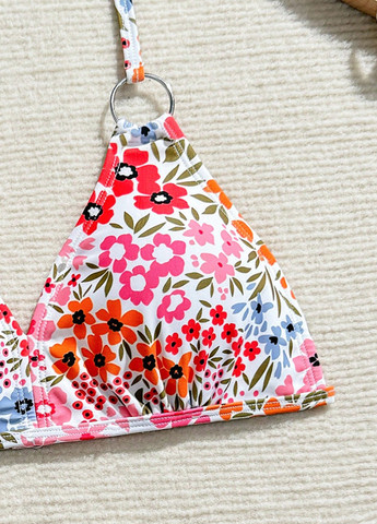 Розовый летний купальник (лиф, трусики) бикини, раздельный SHEIN