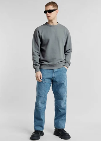 Сірий світшот G-Star Raw однотонний нашивки (315040070)