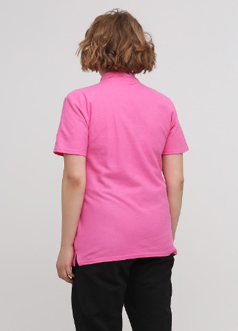 Розовая женская футболка-поло Anvil однотонная