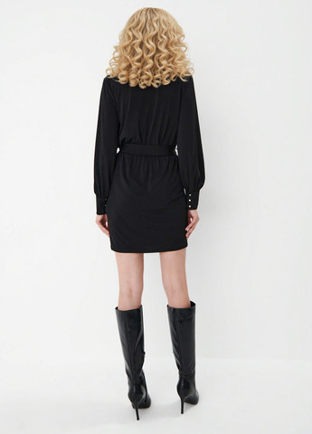 Чорна кежуал сукня на запах Mohito однотонна