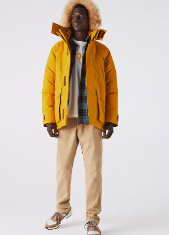 Желтая зимняя куртка Lacoste