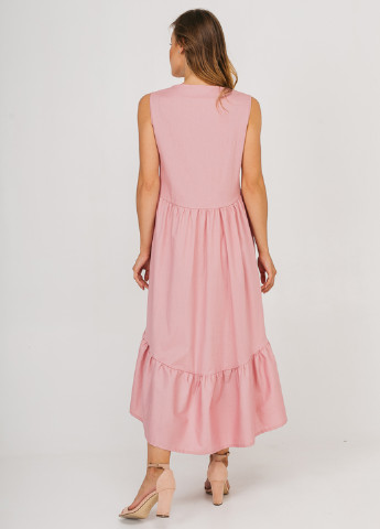 Розовое кэжуал платье а-силуэт Bessa однотонное