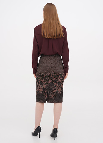 Темно-коричневая кэжуал с рисунком юбка Lila Kass карандаш
