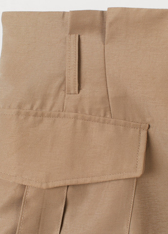 Песочная кэжуал однотонная юбка H&M клешированная, карго