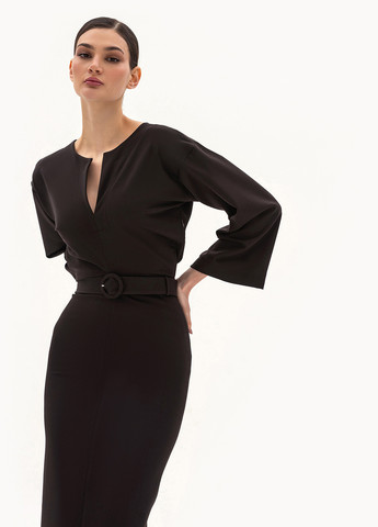 Темно-коричнева кежуал сукня силуетна BGL однотонна