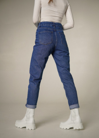 Синие джинсовые демисезонные прямые брюки Papaya