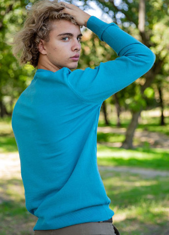 Бирюзовый демисезонный свитерп пуловер Ager