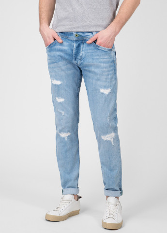 Голубые демисезонные зауженные джинсы Pepe Jeans