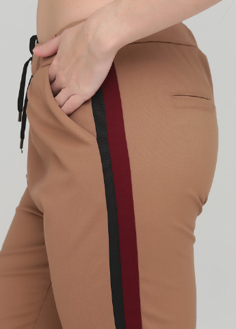 Светло-коричневые кэжуал демисезонные укороченные, зауженные брюки Berna
