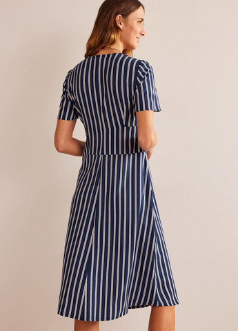 Темно-синя кежуал, ділова сукня футляр Boden в смужку