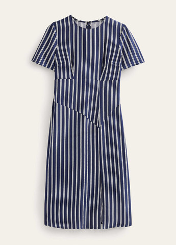 Темно-синя кежуал, ділова сукня футляр Boden в смужку