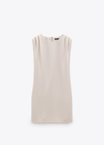 Светло-бежевое кэжуал платье Zara однотонное