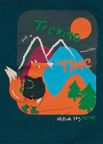 Темно-зеленый демисезонный кэжуал лонгслив Tuc Tuc с рисунком