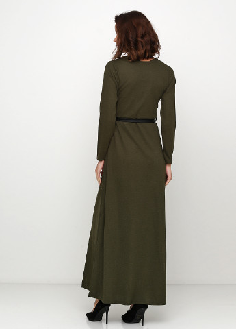 Темно-зеленое кэжуал платье клеш Moda in Italy с абстрактным узором