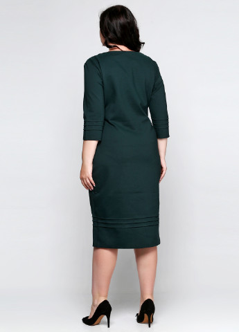 Бутылочное зеленое деловое платье Ut однотонное