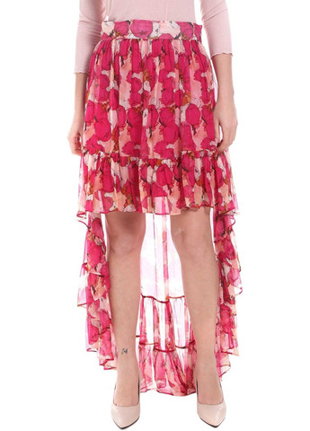 Малиновая кэжуал цветочной расцветки юбка Pinko клешированная