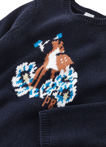 Темно-синий демисезонный свитер Petit Bateau