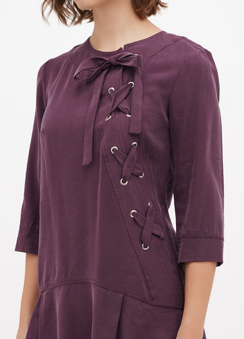 Фиолетовое кэжуал платье клеш Sassofono однотонное