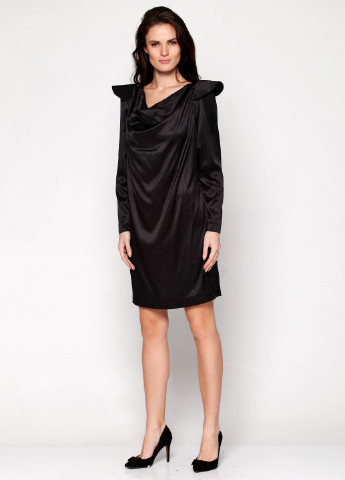 Черное кэжуал платье с длинным рукавом Designers Remix однотонное