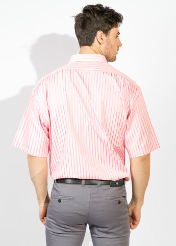 Розовая классическая рубашка в полоску Time of Style с коротким рукавом