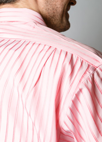 Розовая классическая рубашка в полоску Time of Style с коротким рукавом