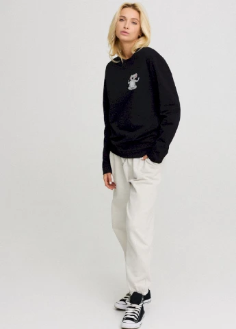 Чорний свитшот женский oversize /no flis/ YAPPI (254658807)