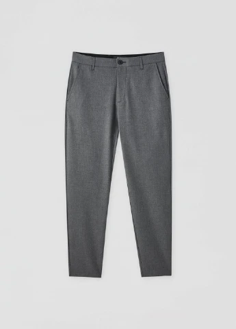 Графитовые кэжуал демисезонные классические брюки Pull & Bear